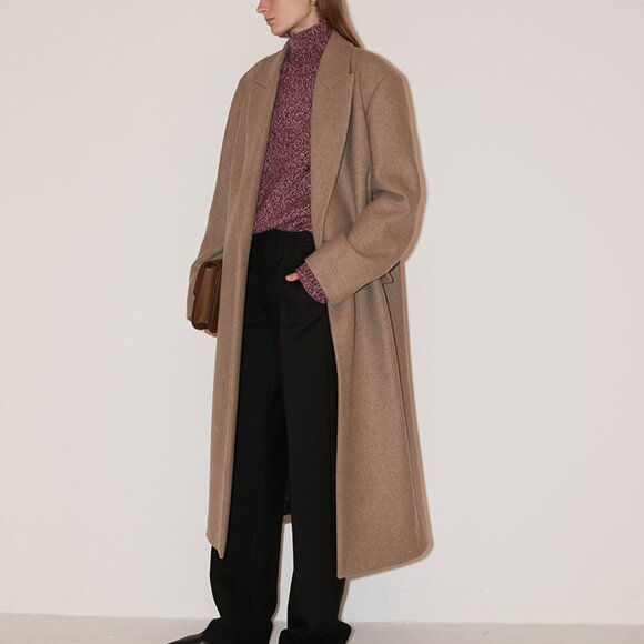 CHICJOC Oversized 100% Wool Double-Layer Coat in Beige – Size 36 - Picture 4 of 16